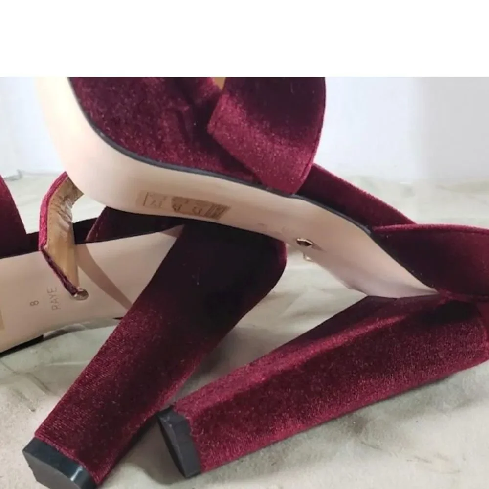 Raye Scarlet Velver Heels - Size 8 - New with Box